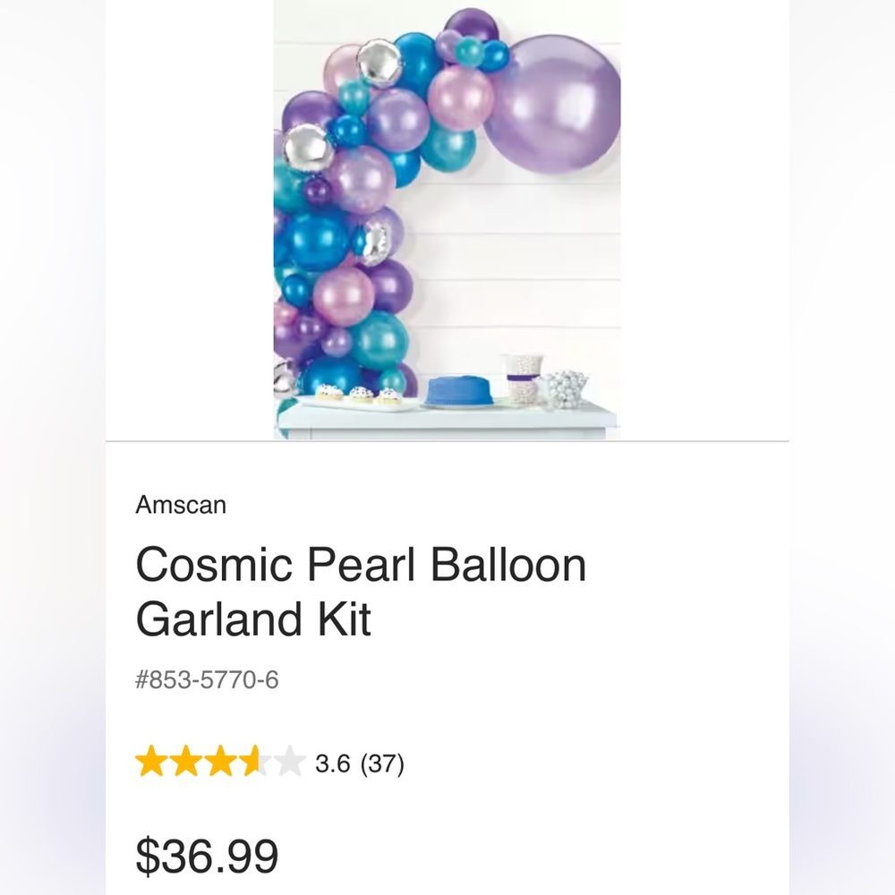 Balloon Garland Kit. NWT. ‘Cosmic Pearl’ colour scheme.